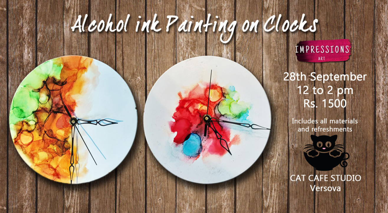 Alcohol Ink Painting on Clocks, Versova