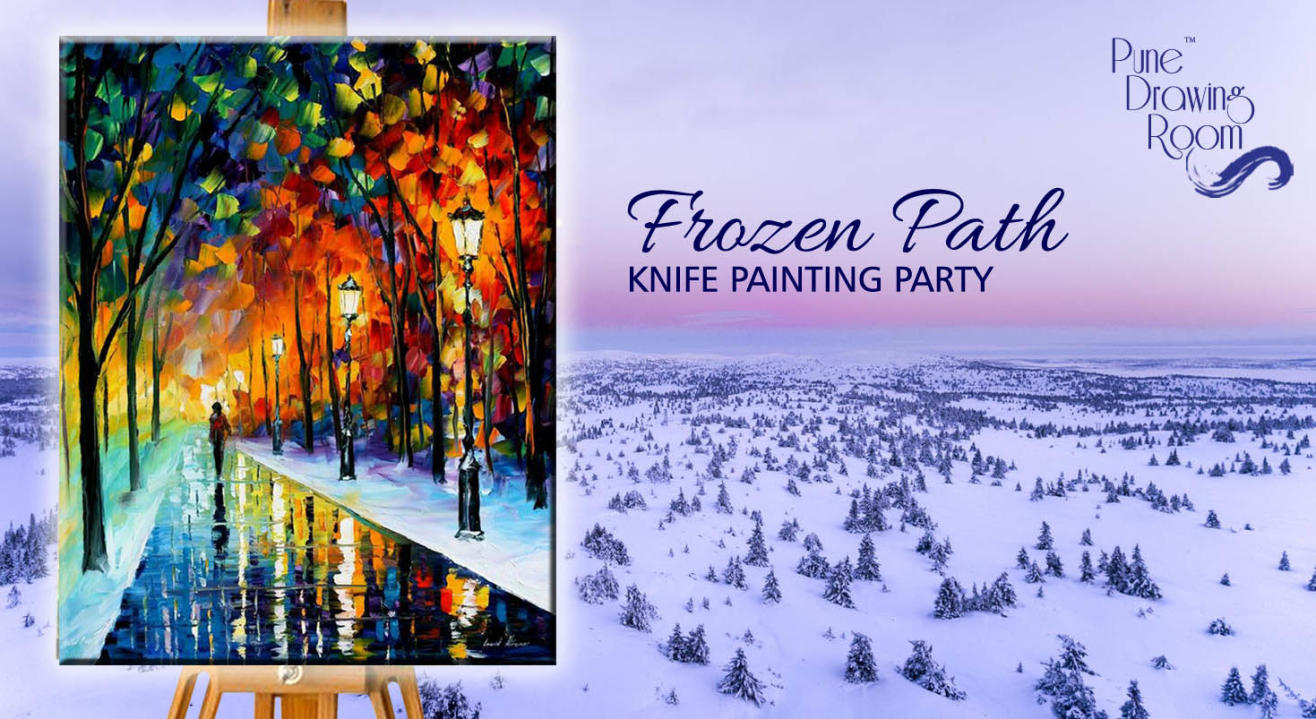 Frozen Path Knife Painting Party by Pune Drawing Room