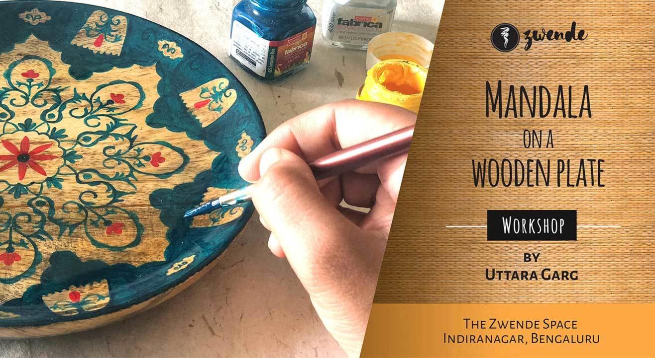 Mandala on a wooden Plate - With Uttara Garg