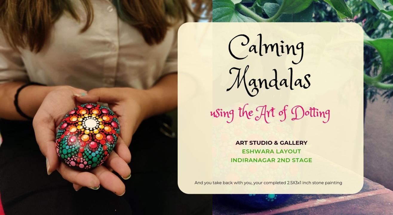 Calming Mandalas on Stones using the Art of Dotting Painting Party