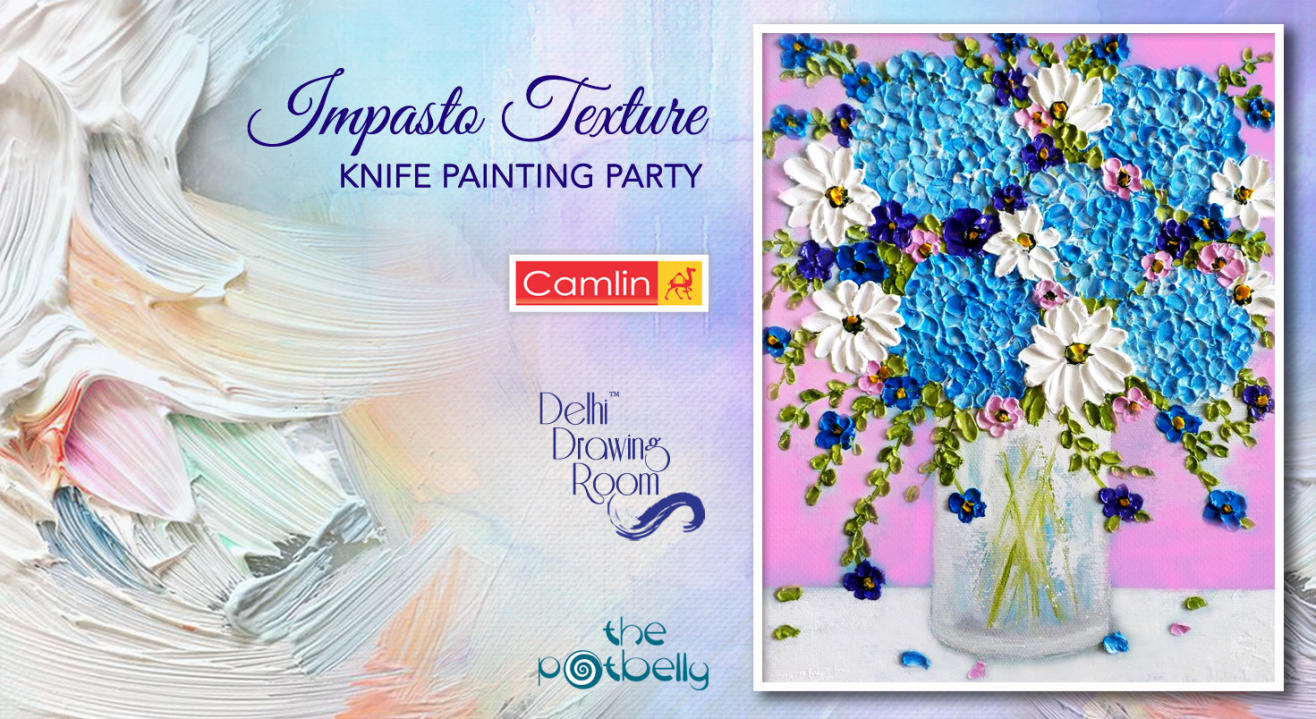 Impasto Texture Knife Painting Party by Delhi Drawing Room