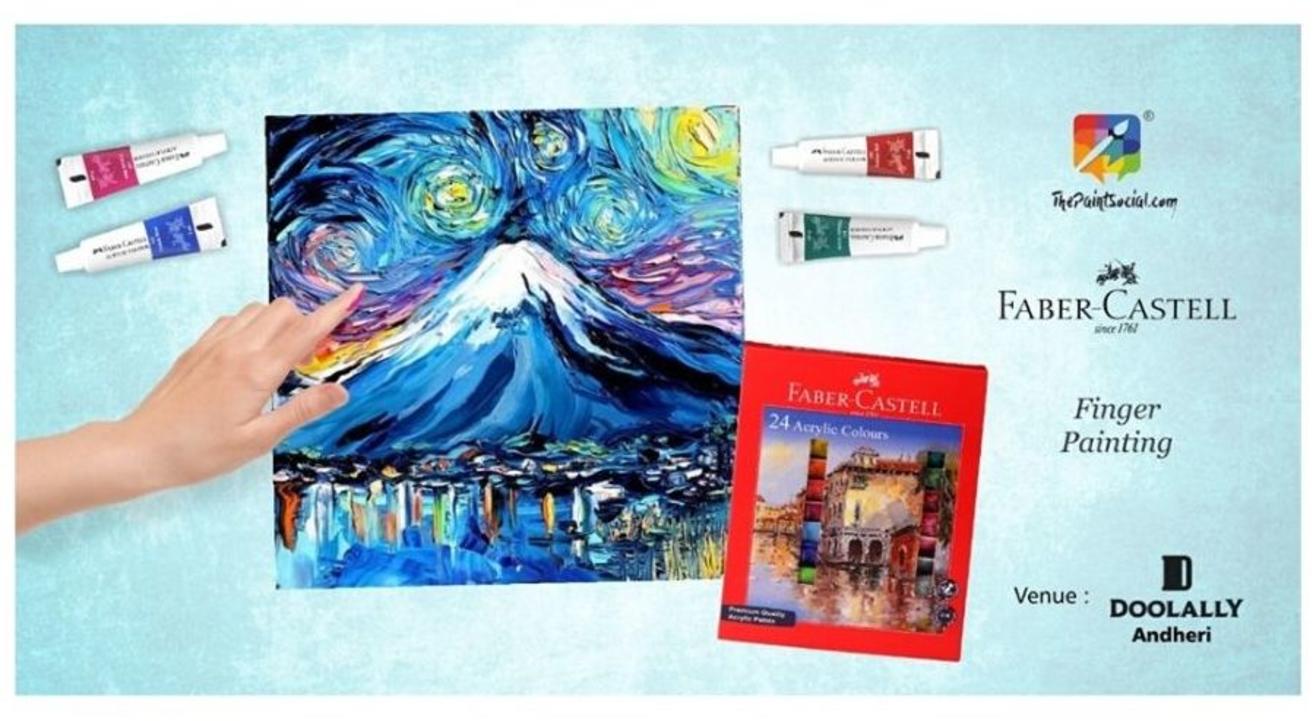 Mt Fuji Finger Canvas Painting: By The Paint Social