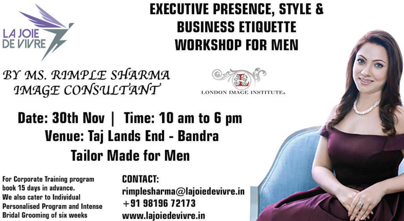 Executive Presence, Style & Business Etiquette Workshop For Men