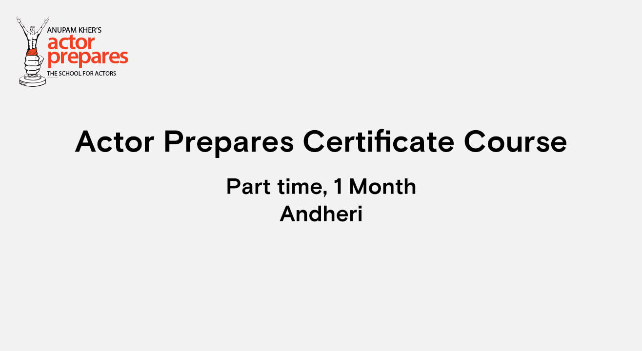 CERTIFICATE ACTING COURSE (Part time, 1 month)