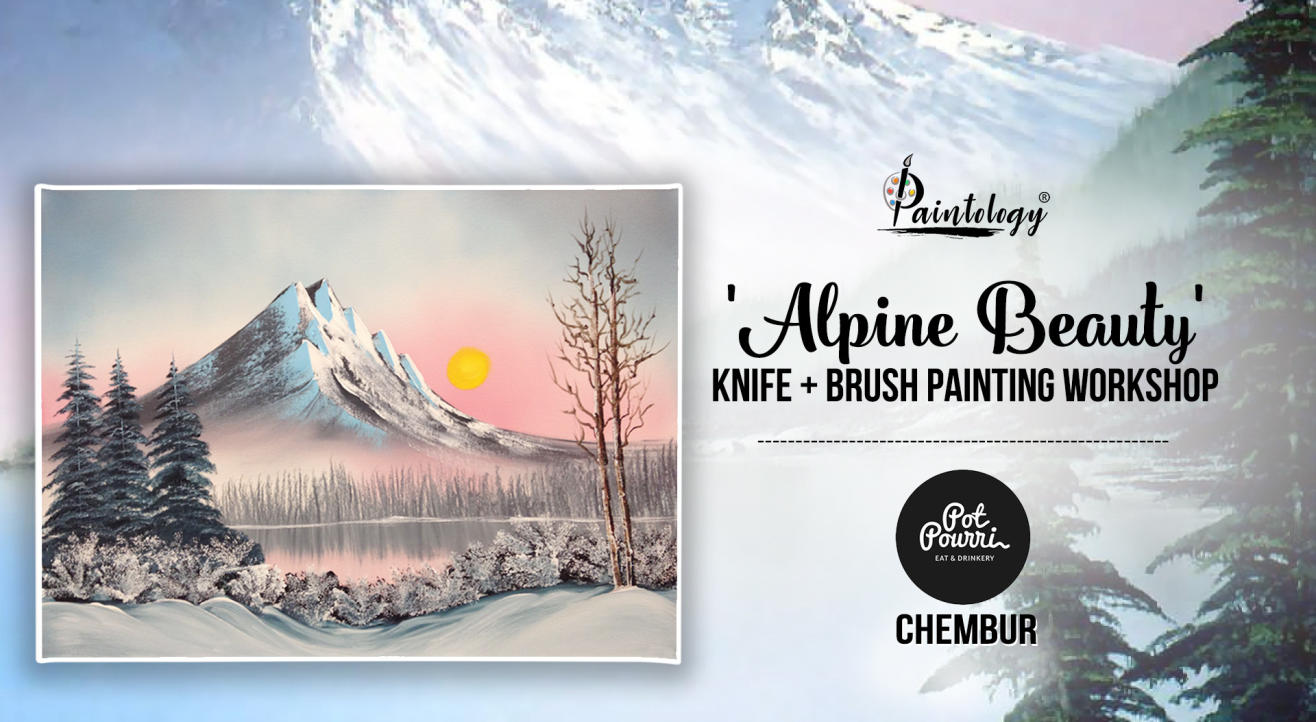 Alpine Route Brush + knife painting party by Paintology