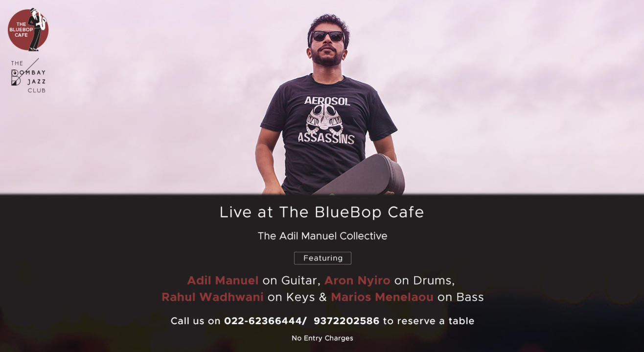 Live at The BlueBop Cafe with The Adil Manuel Collective on November 15th