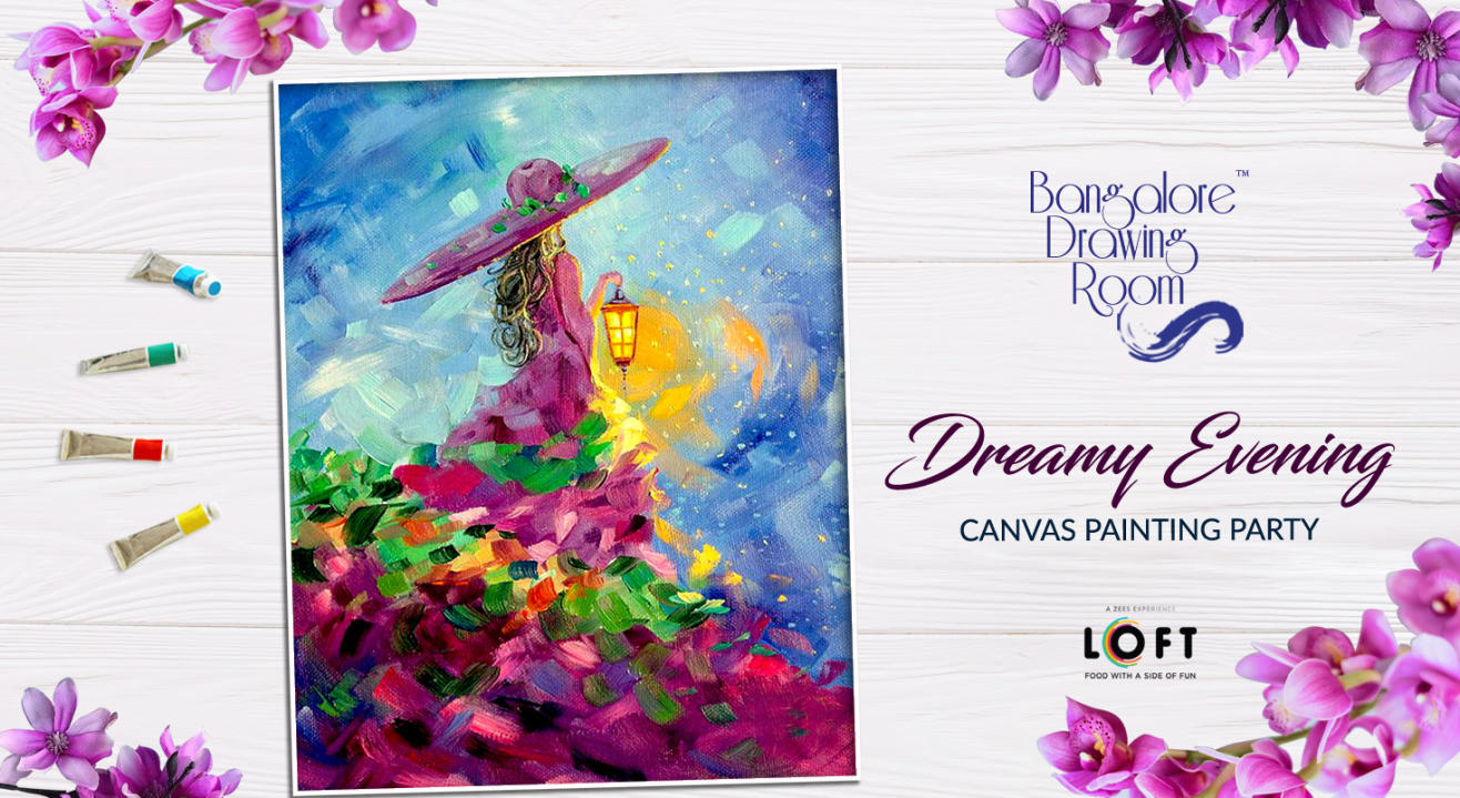 Dreamy Evening Canvas Painting Party by Bangalore Drawing Room