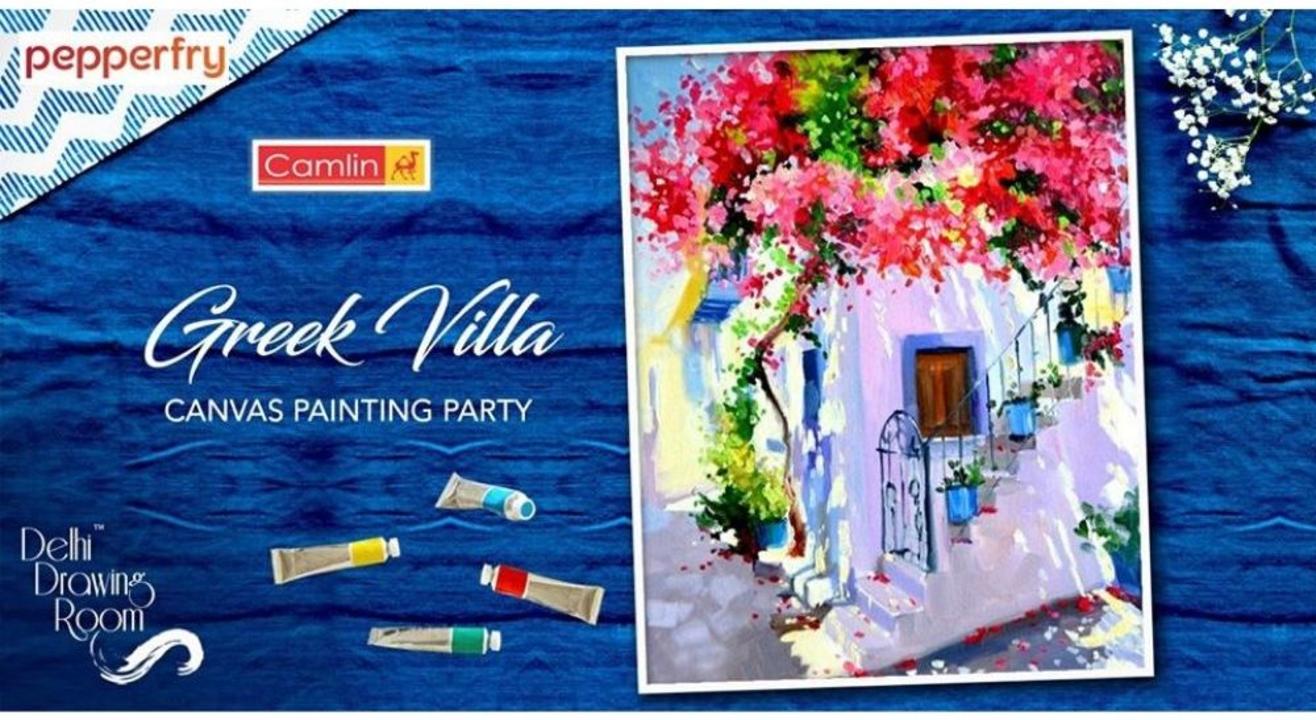 Greek Villa Canvas Painting Party By: Delhi Drawing Room