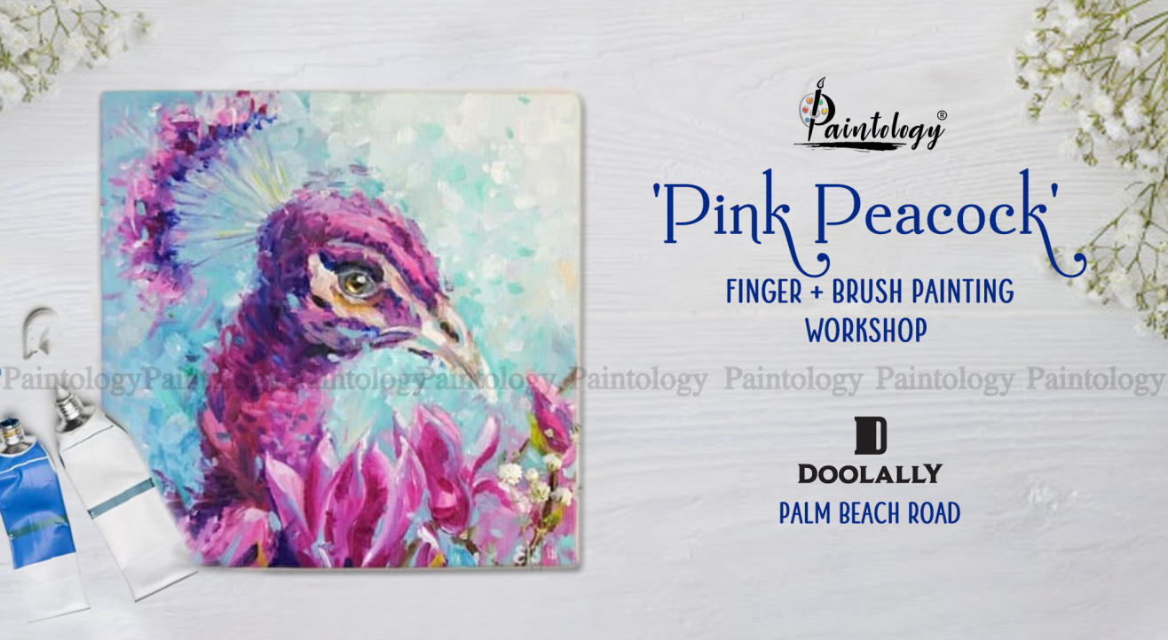 ‘Pink Peacock’ FINGER PAINTING workshop at VASHI