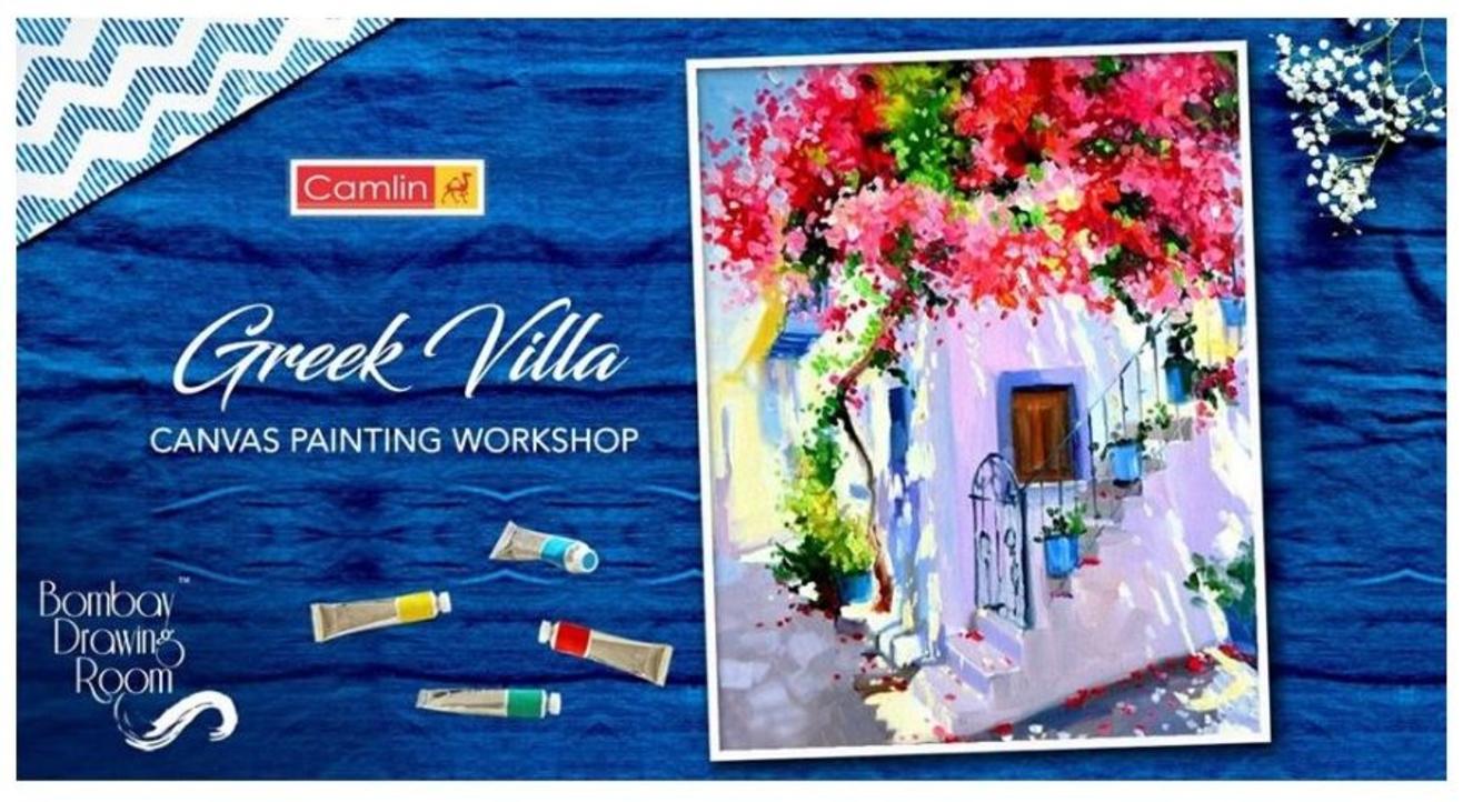 Greek Villa Canvas Painting Workshop- Bombay Drawing Room