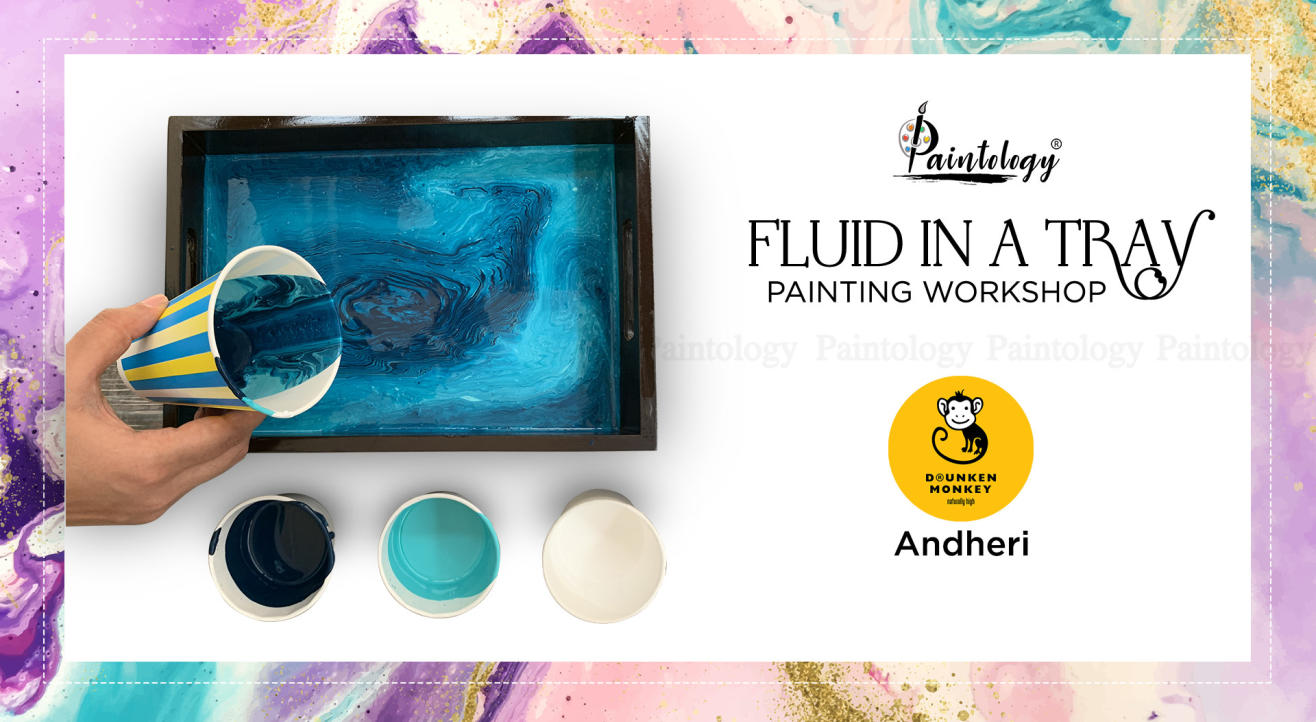 Fluid Painting workshop in a Tray, by Paintology