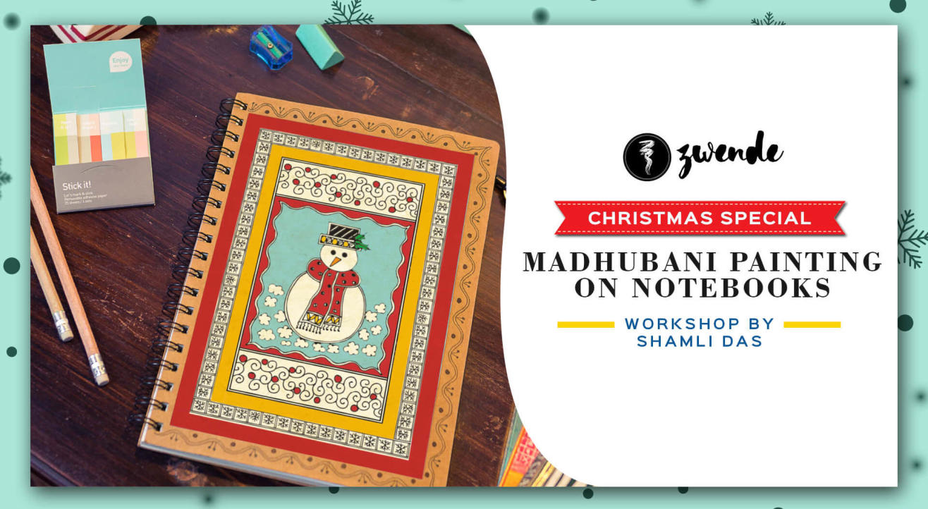 Madhubani Painting on Notebook Workshop by Shamli Das