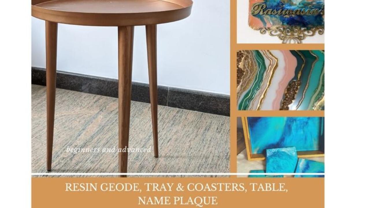 Resin Geode Tray Coasters Table Name Plaque Workshop By Priyanka Gupta