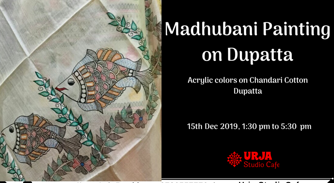 Madhubani Painting on Dupatta