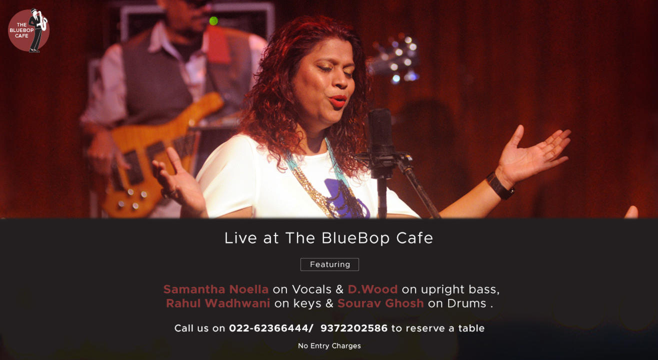 Live at The BlueBop Cafe with Samantha Noella, D. Wood, Rahul Wadhwani and Saurav Ghosh on December 20th