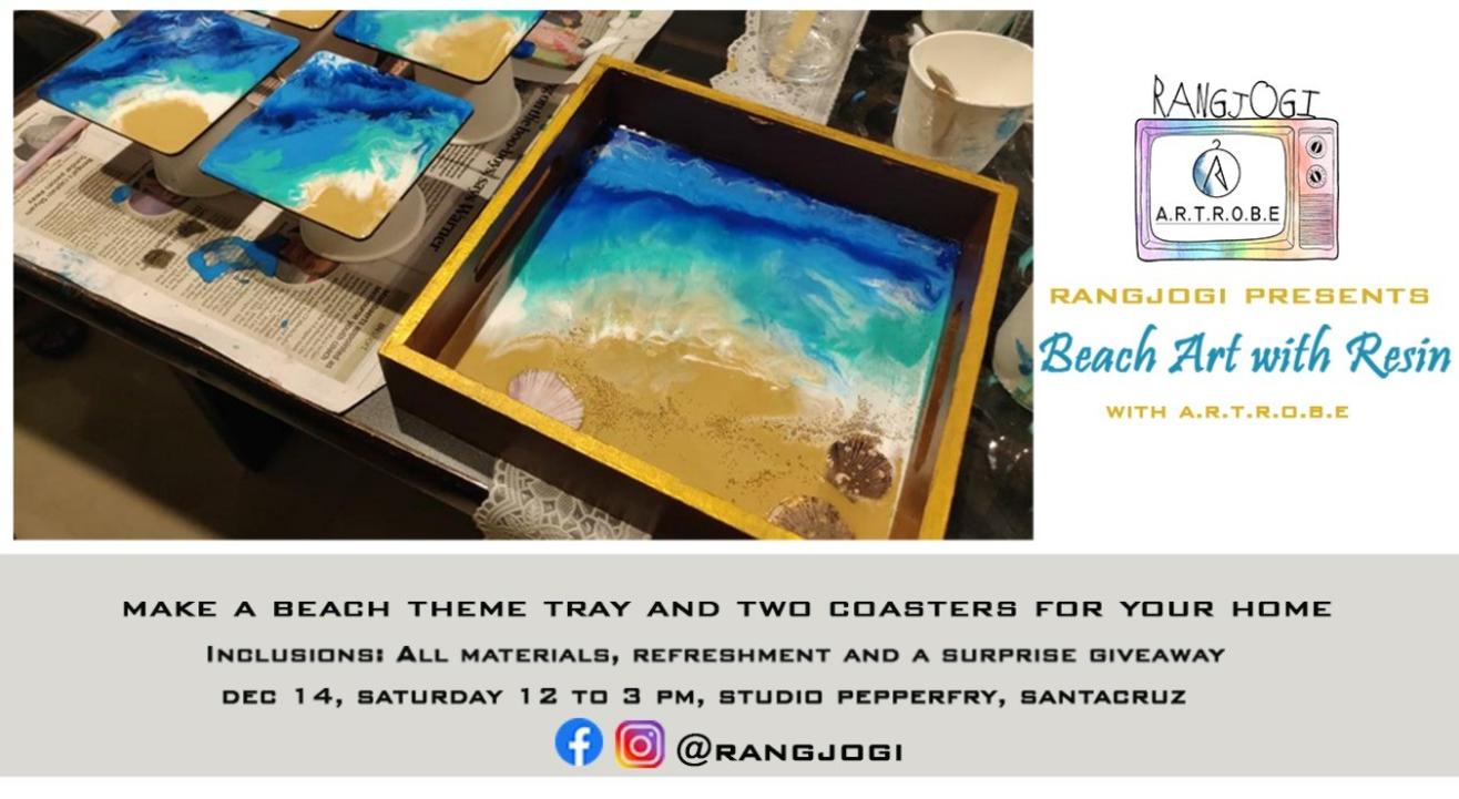 Beach Art Workshop - Make your own Tray and Coaster set 