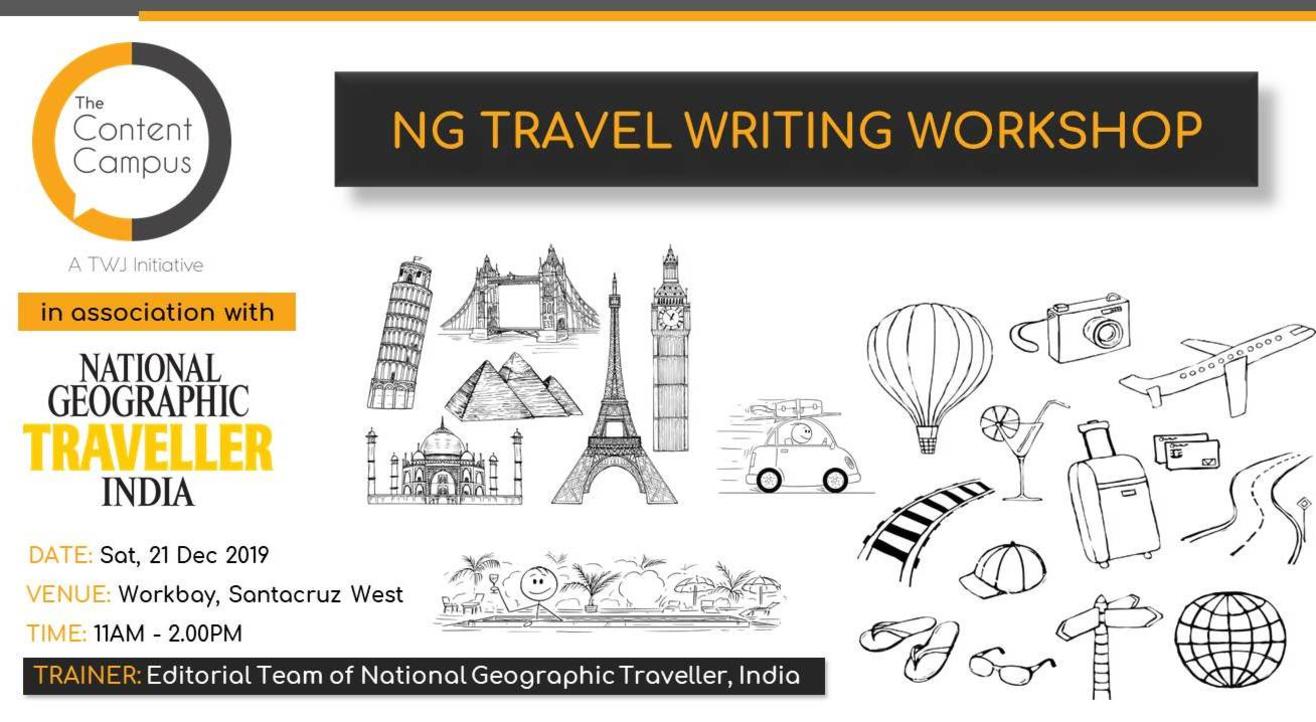 NAT GEO MASTERCLASS ON TRAVEL WRITING 