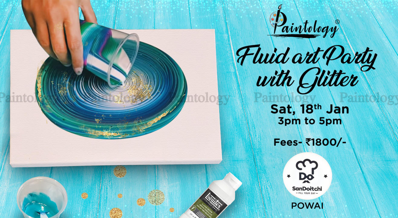 Fluid Art party With Glitter by Paintology at Powai 