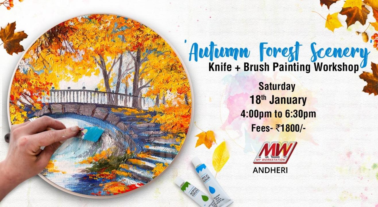 Knife + Brush Circular Canvas Painting Workshop