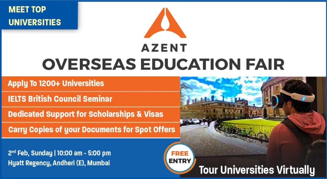 The Azent Overseas Education Fair  - 2nd February 2020 in Mumbai