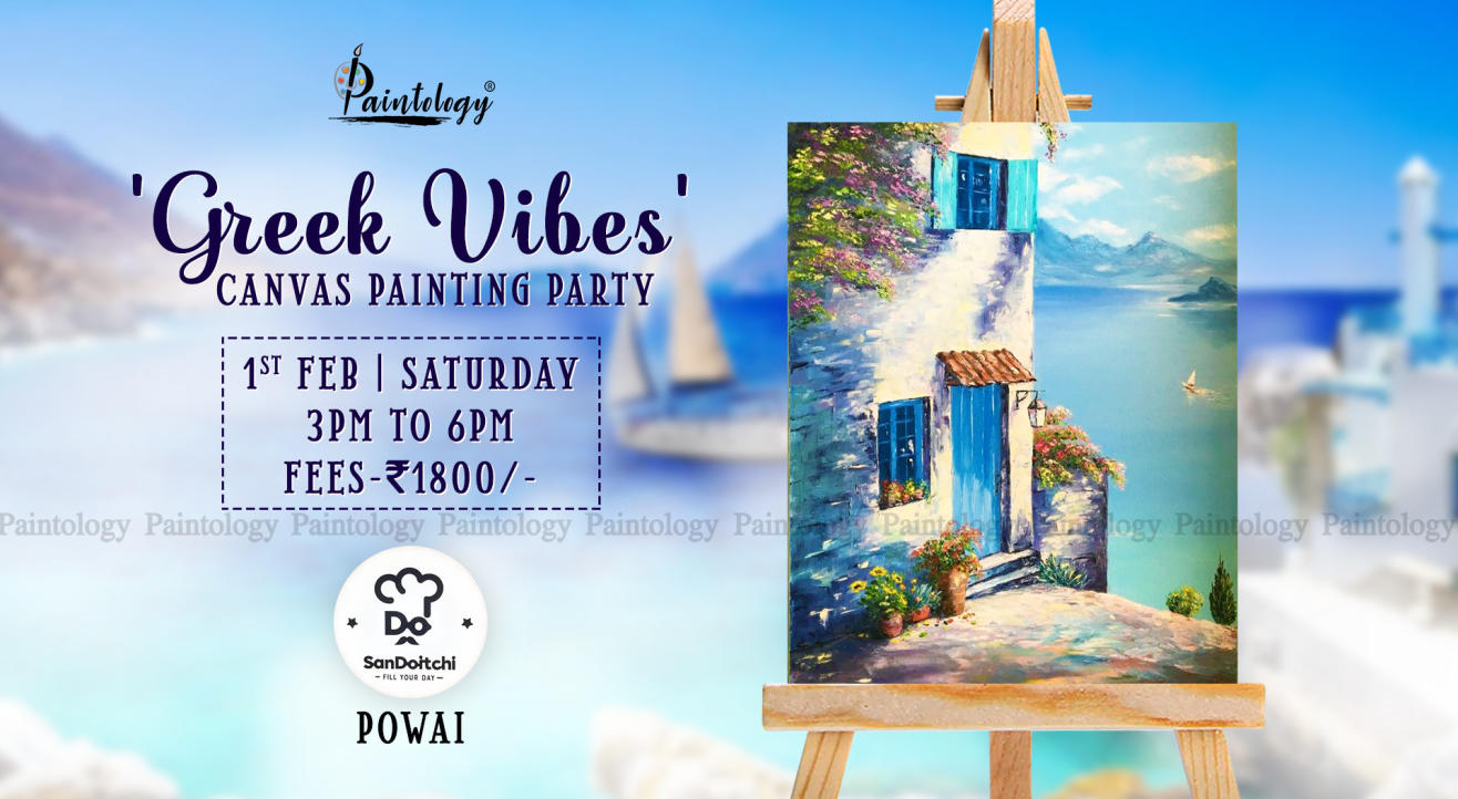 ‘Greek Vibes’ Canvas Painting party, by Paintology