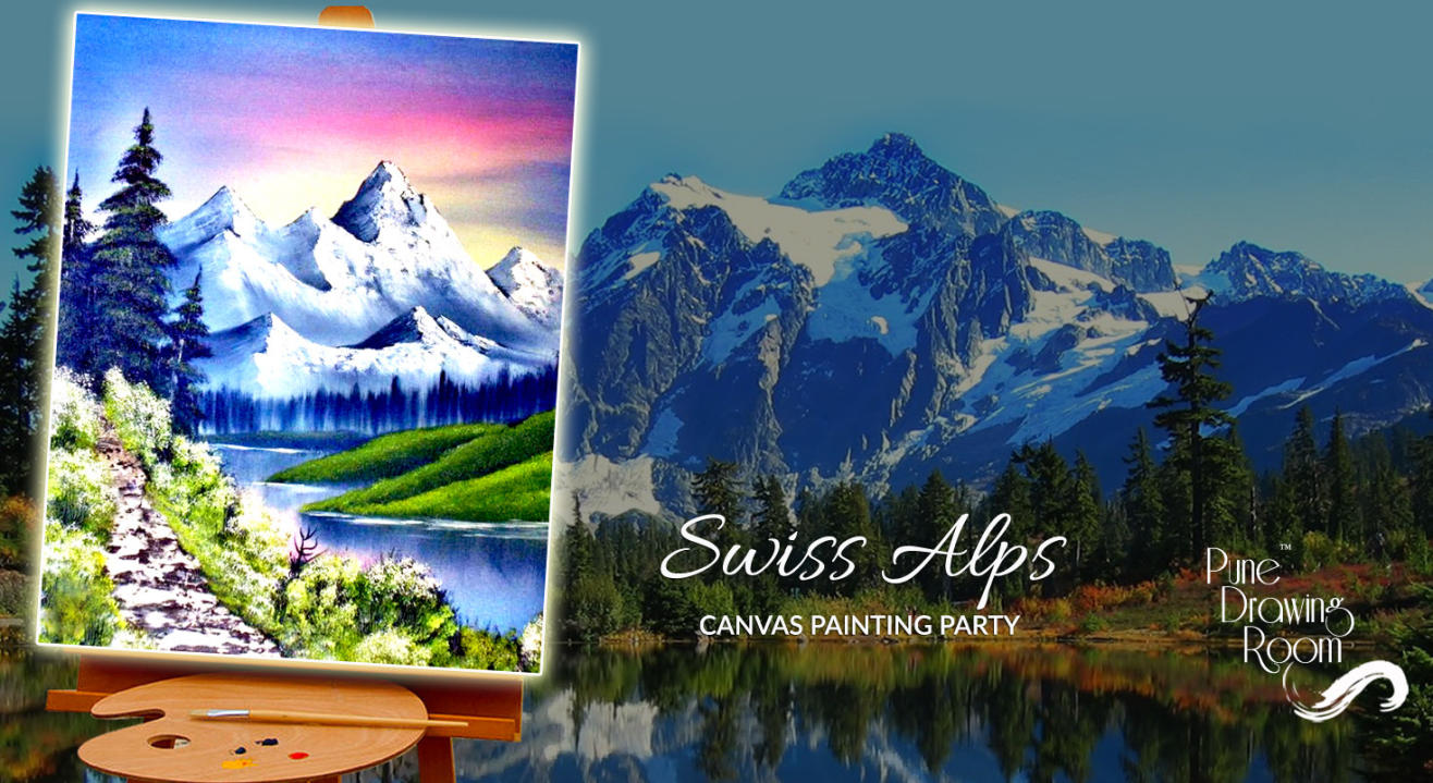 Swiss Alps Canvas Painting Party by Pune Drawing Room