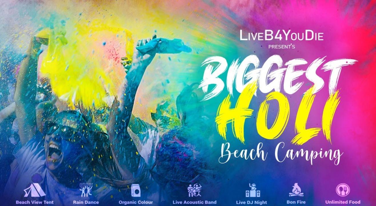 Biggest Holi Beach Camping at Alibaug