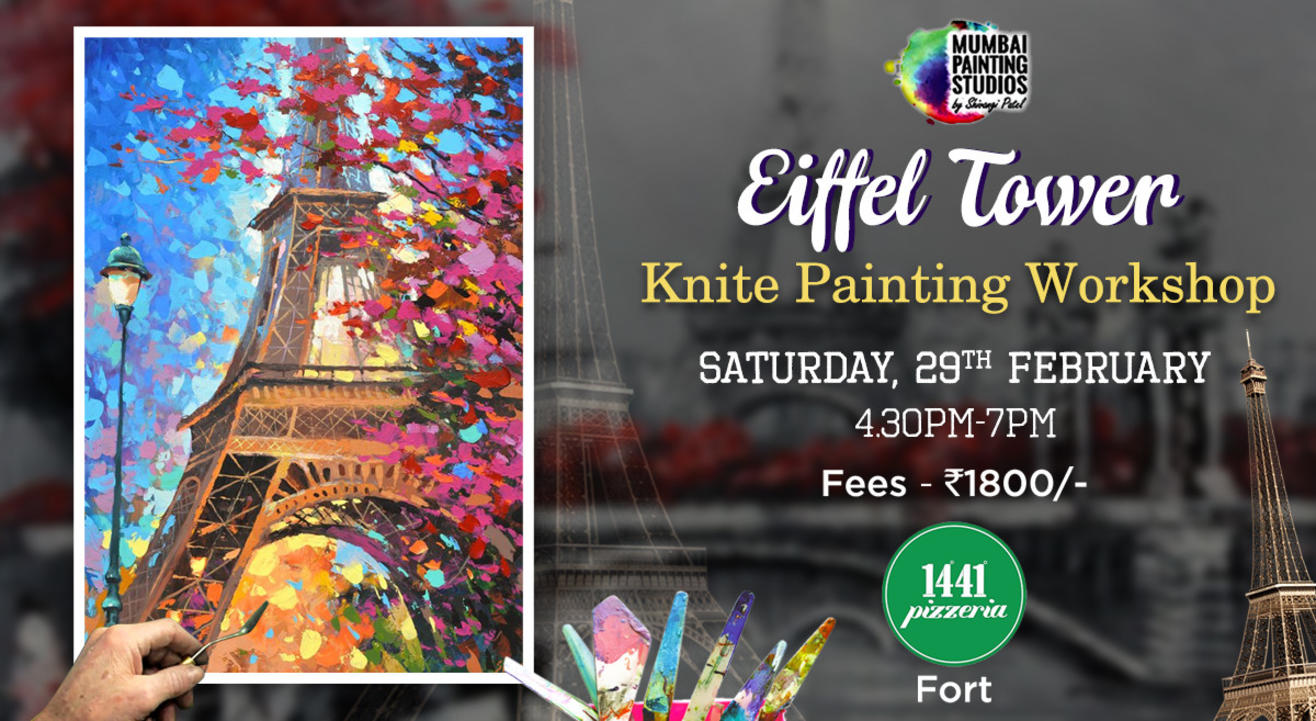 Eiffel Tower - Knife Painting Party Workshop at Fort