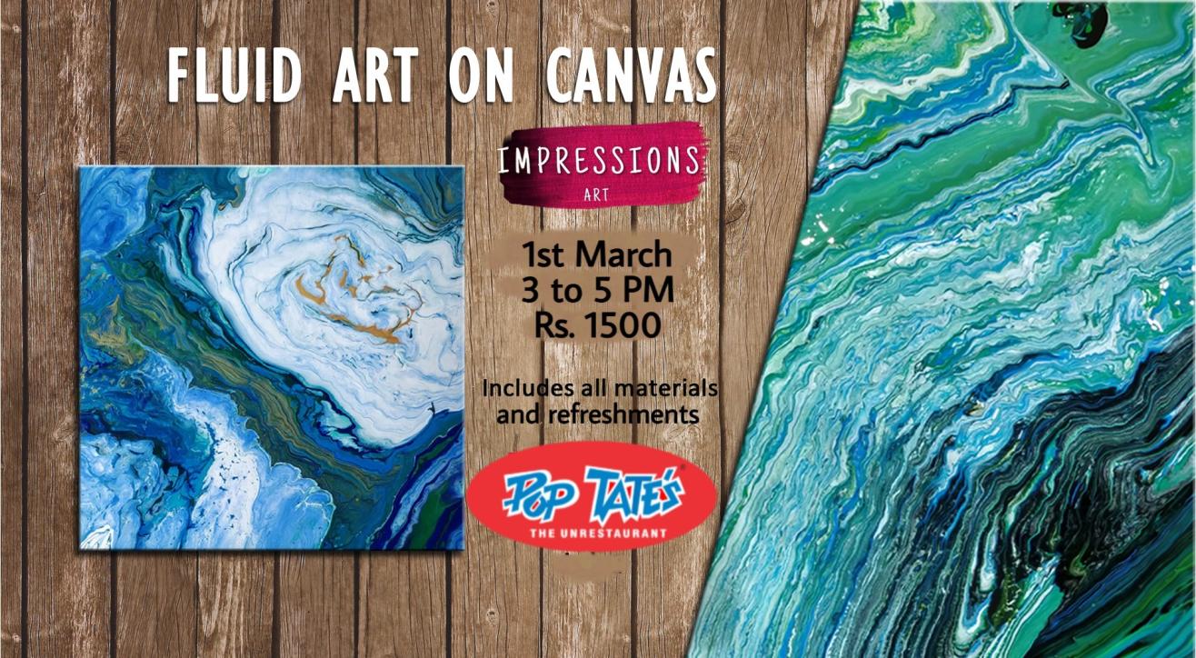 Fluid Art on Canvas, with Impressions Art
