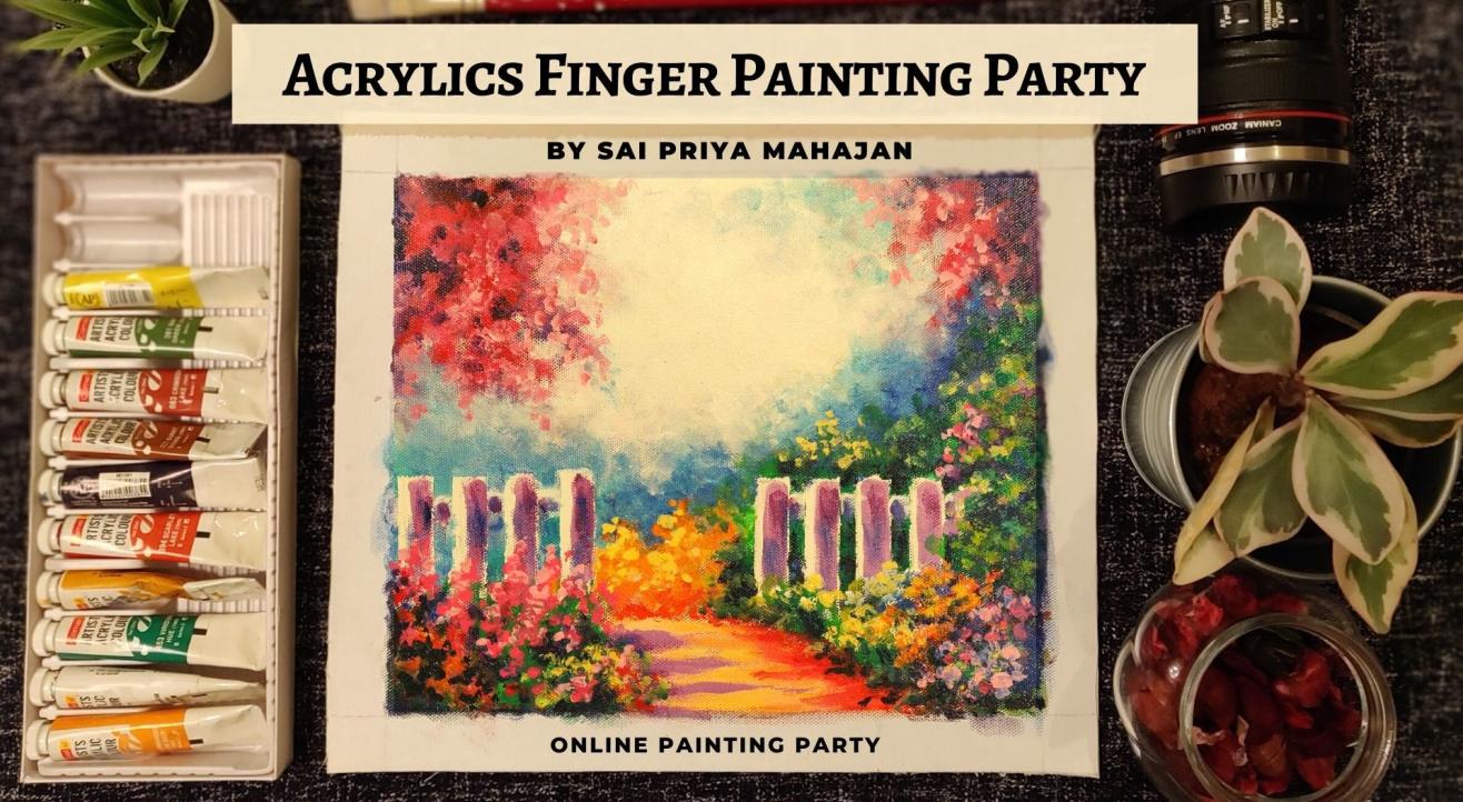 Online Finger Painting Party with Acrylics