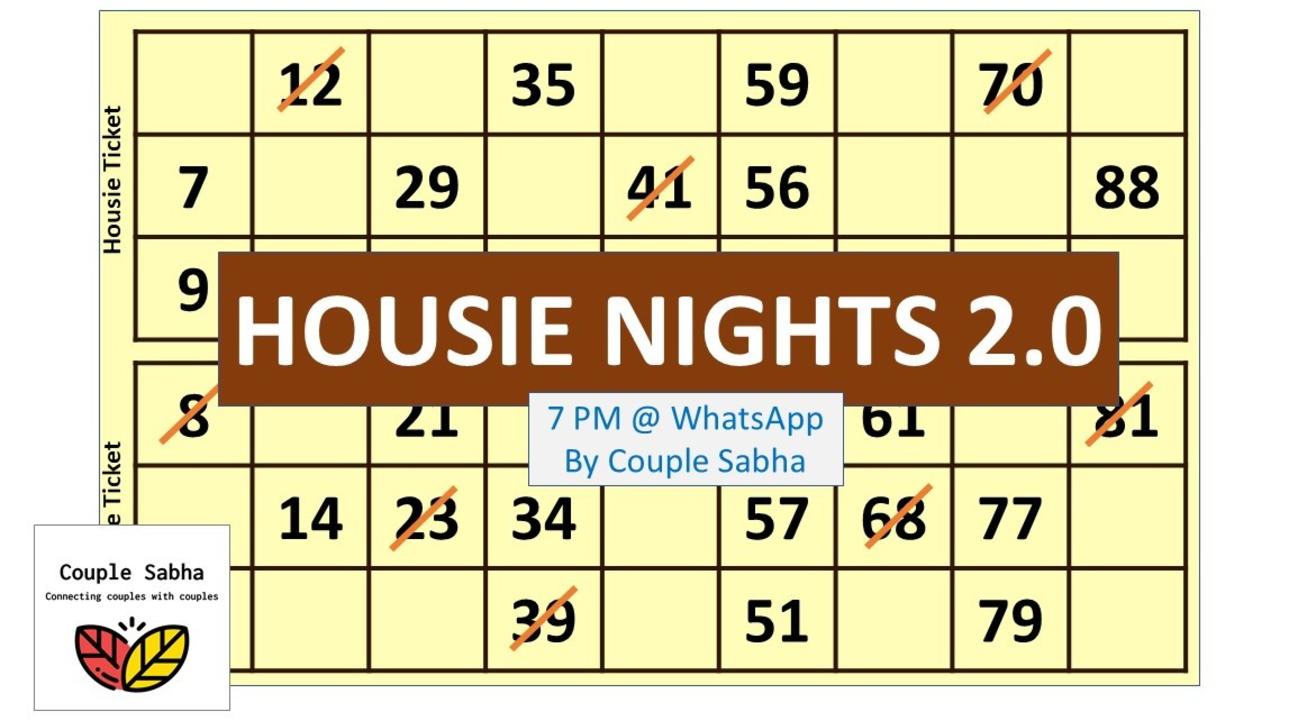 Family Housie Nights 2.0, powered by Couple Sabha