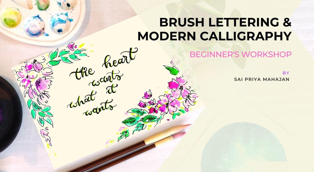 Modern Calligraphy & Brush Lettering Workshop, includes Practice Sheets