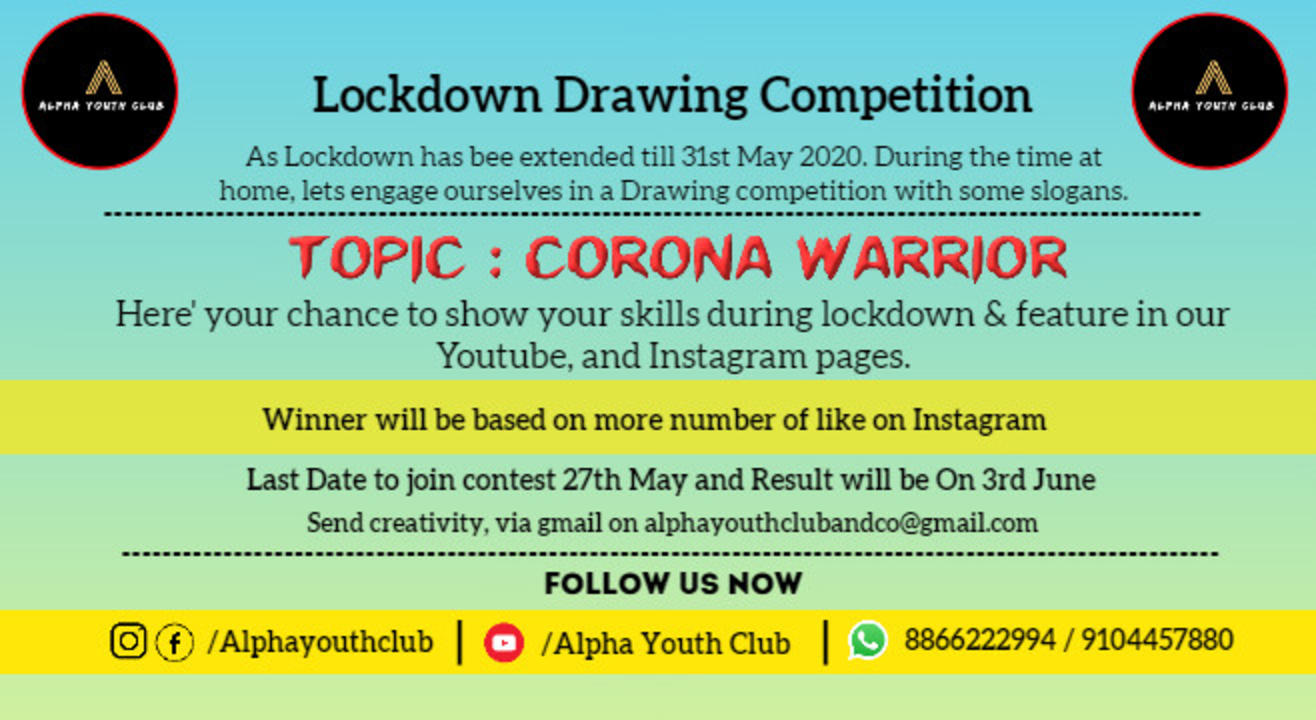 Drawing Competition Contest Powered By Alpha Youth Club