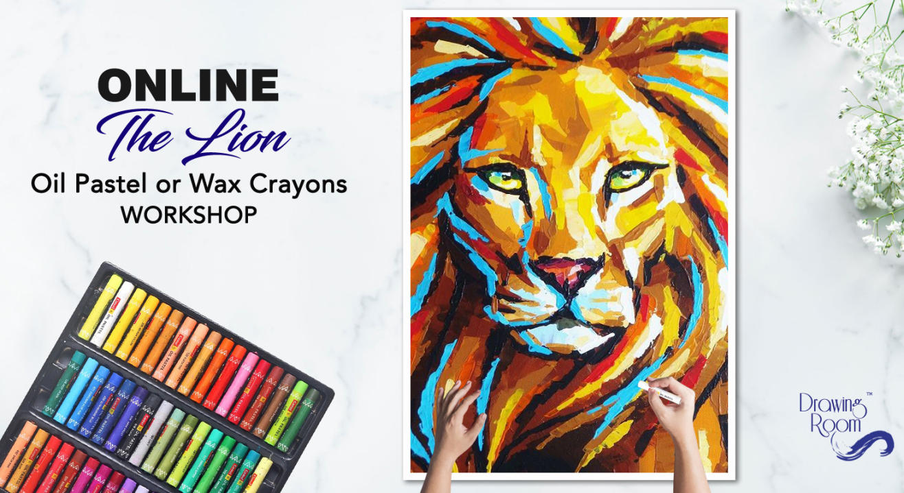 Online The Lion Oil Pastel Workshop by Drawing Room