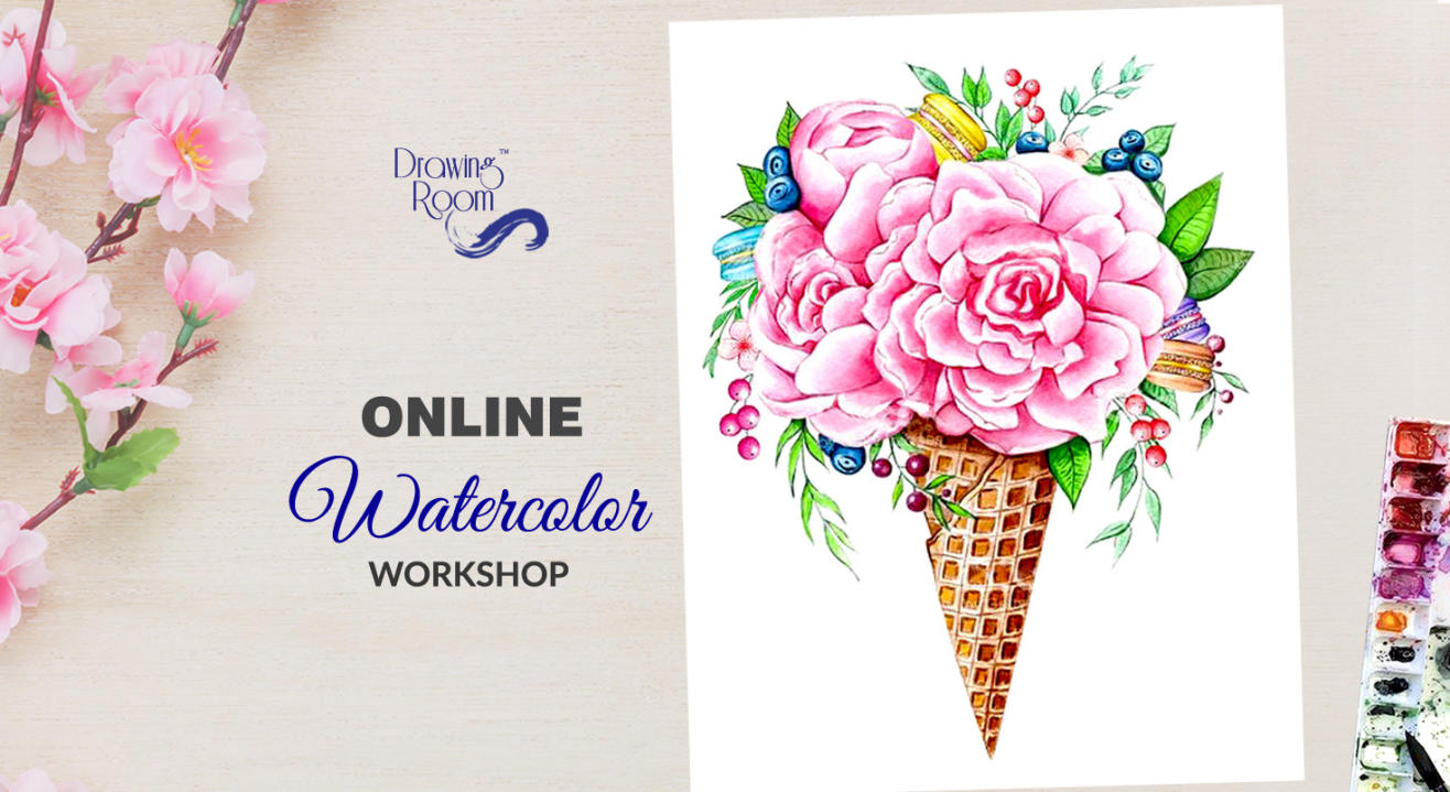 Online Watercolor Workshop by Drawing Room