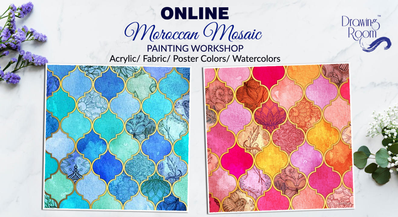 Online Moroccan Mosaic Painting Workshop by Drawing Room