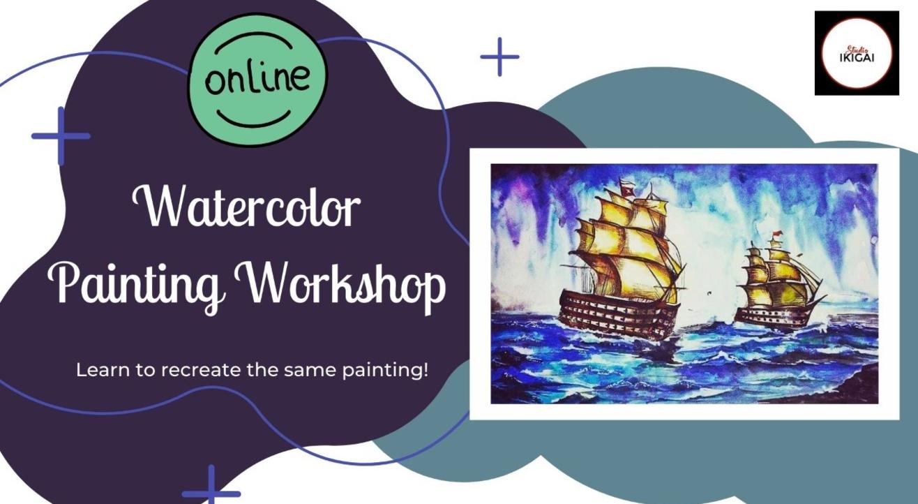 Online Watercolor Painting Workshop - Oceanscape
