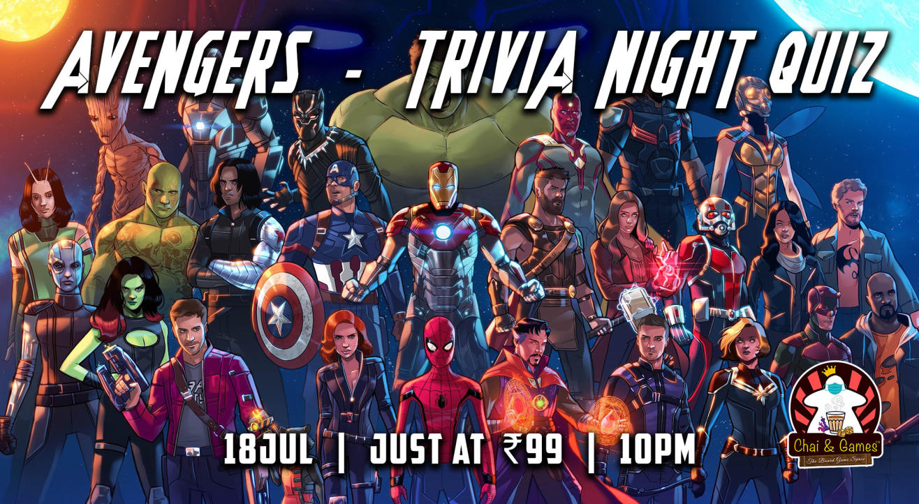 Avengers Trivia Night Quiz hosted by Chai & Games