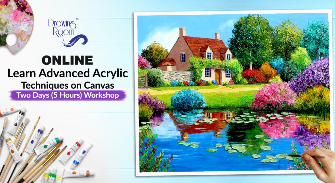 Online Workshop - Learn Advanced Acrylic Techniques on Canvas by Drawing Room