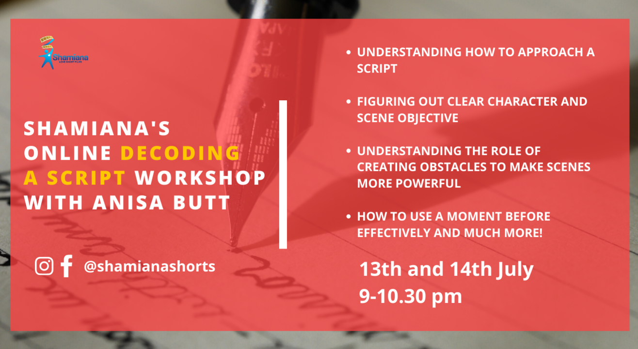 SHAMIANA'S Online decoding a Script Workshop