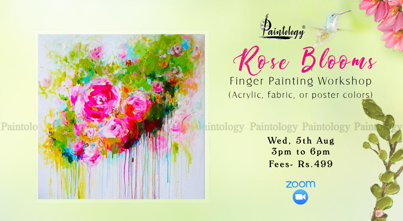 ‘Rose Blooms’ Finger painting workshop by Paintology