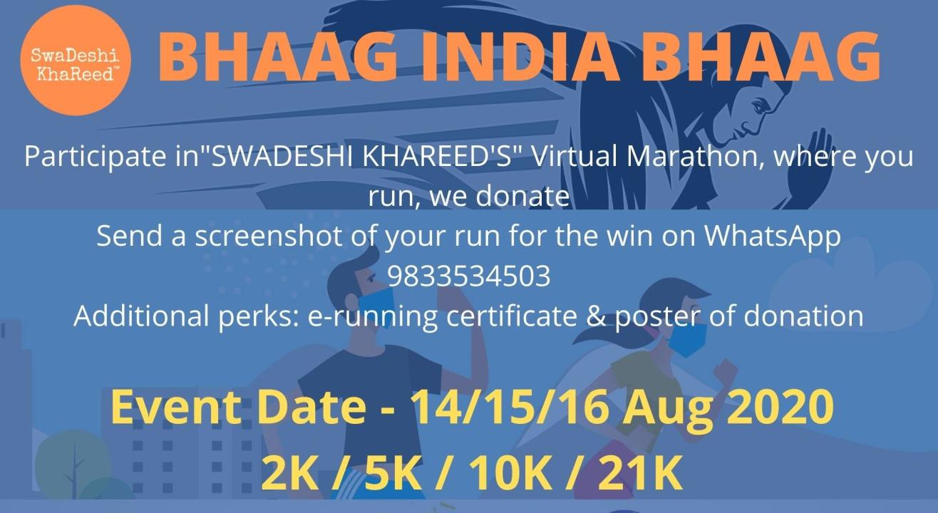 BHAAG INDIA BHAAG - RUN FOR A CAUSE - Virtual Marathon