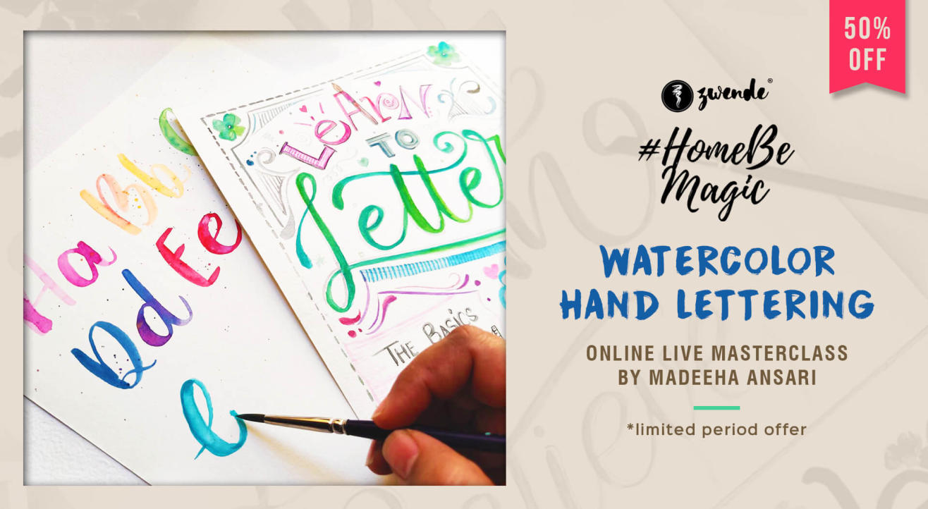 WATERCOLOR HAND LETTERING ONLINE LIVE MASTERCLASS