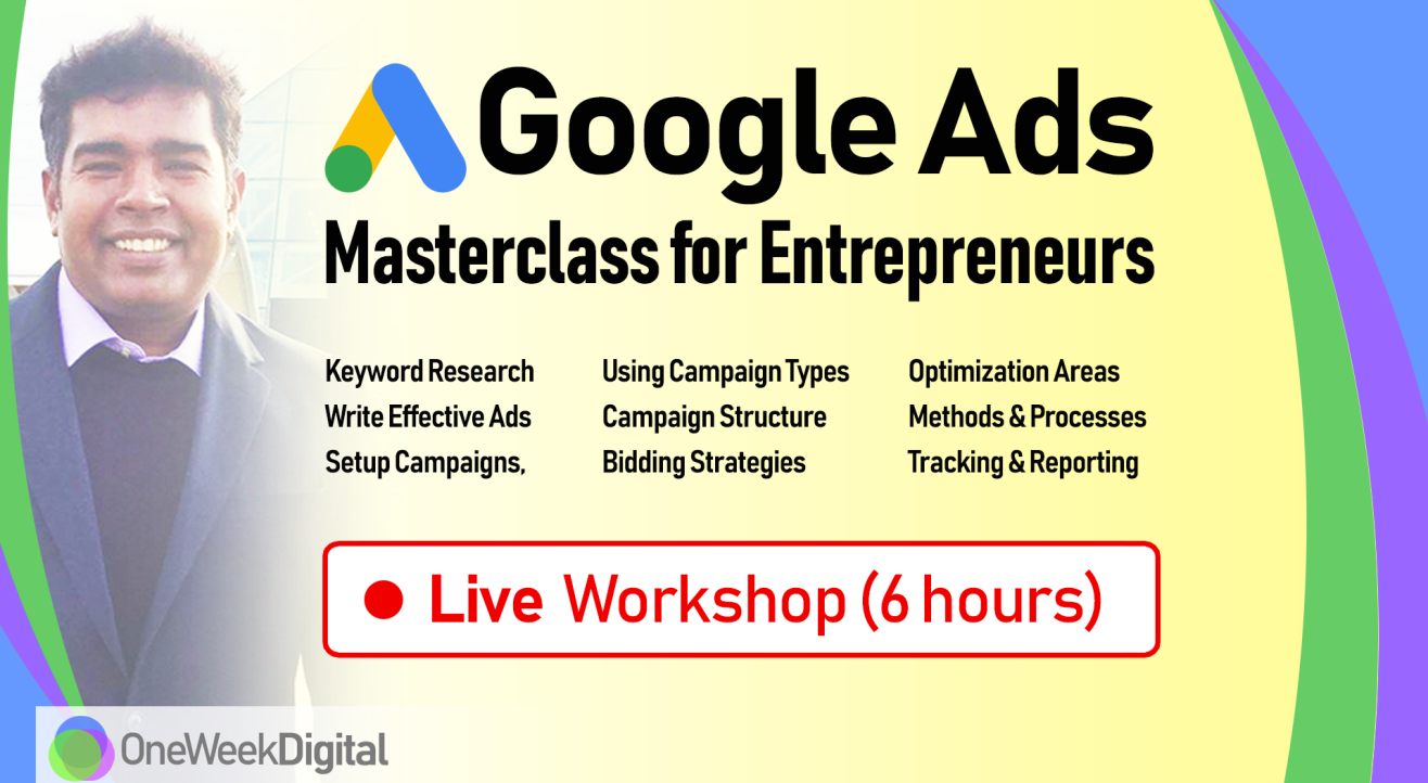 Learn Google Ads PPC Masterclass for Entrepreneurs 