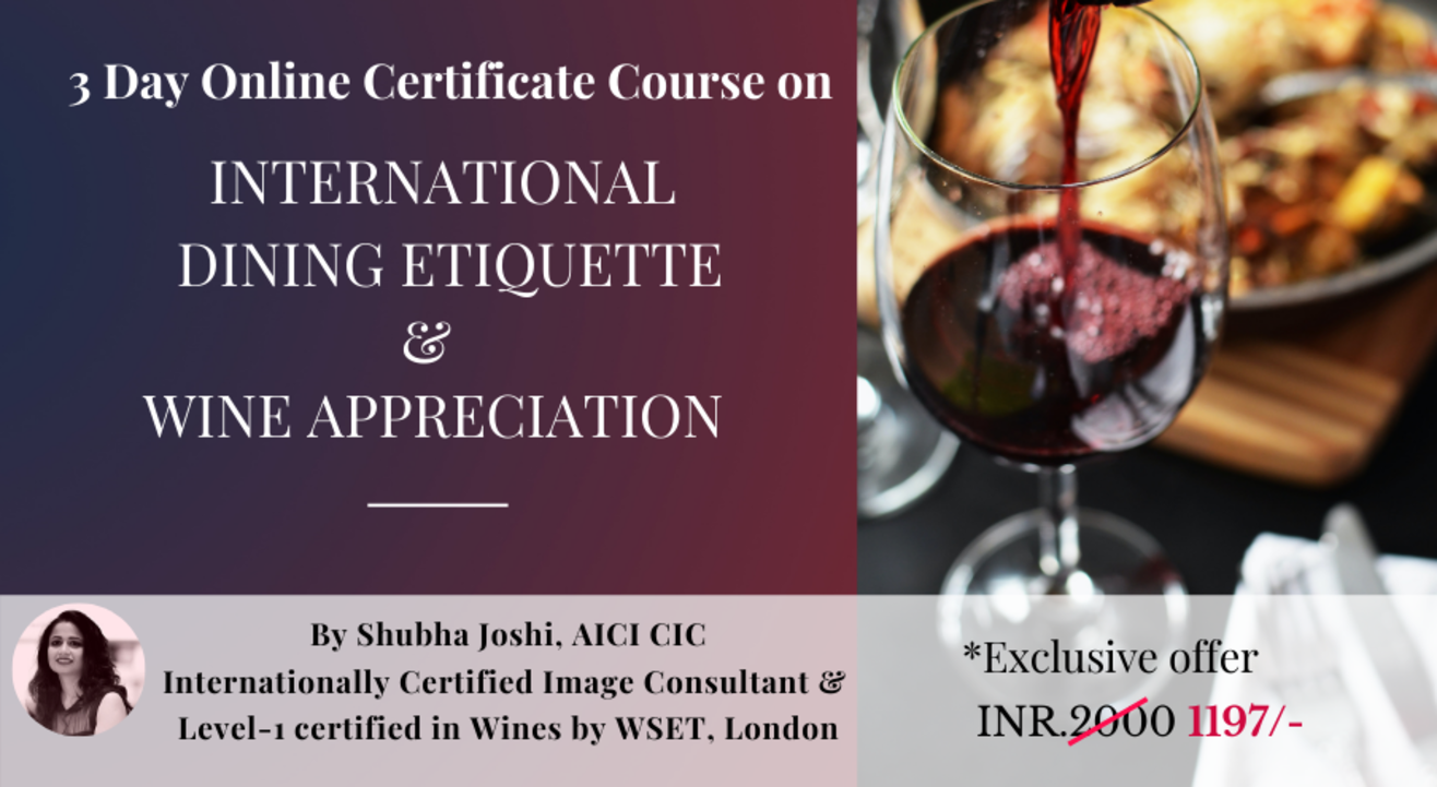 3Day Certificate Course on International Dining Etiquette & Wines