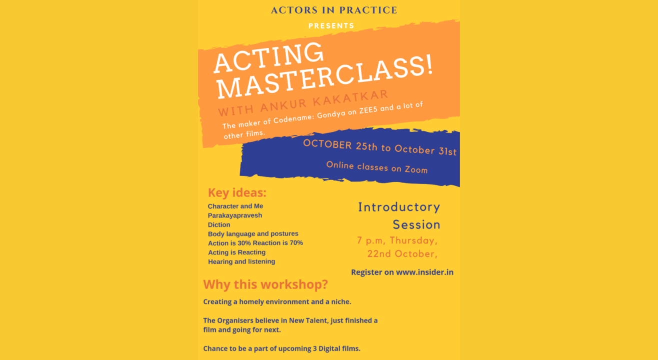 Acting Masterclass with Ankur Kakatkar - Introductory Session