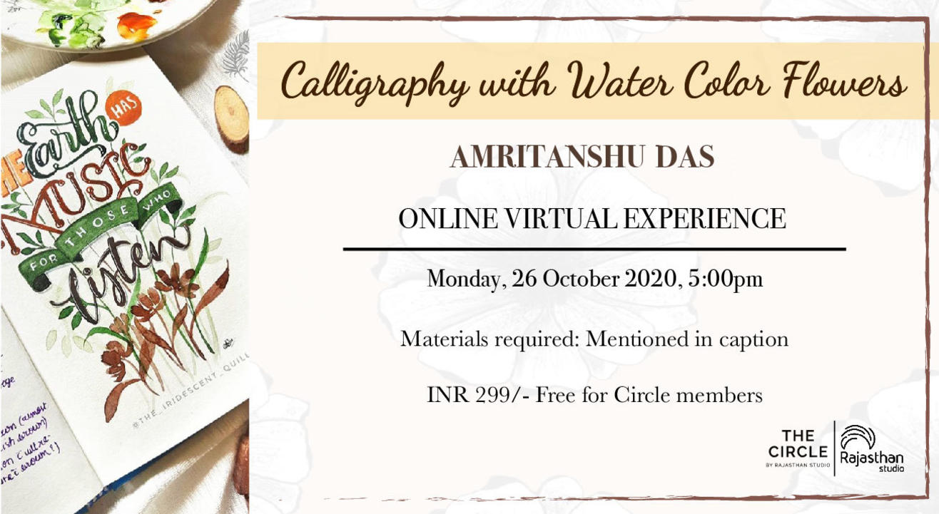 Calligraphy With Watercolor Flowers Workshop by Rajasthan Studio