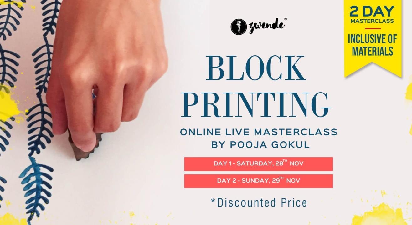 Block Printing Online Live Masterclass (Materials Kit Available)