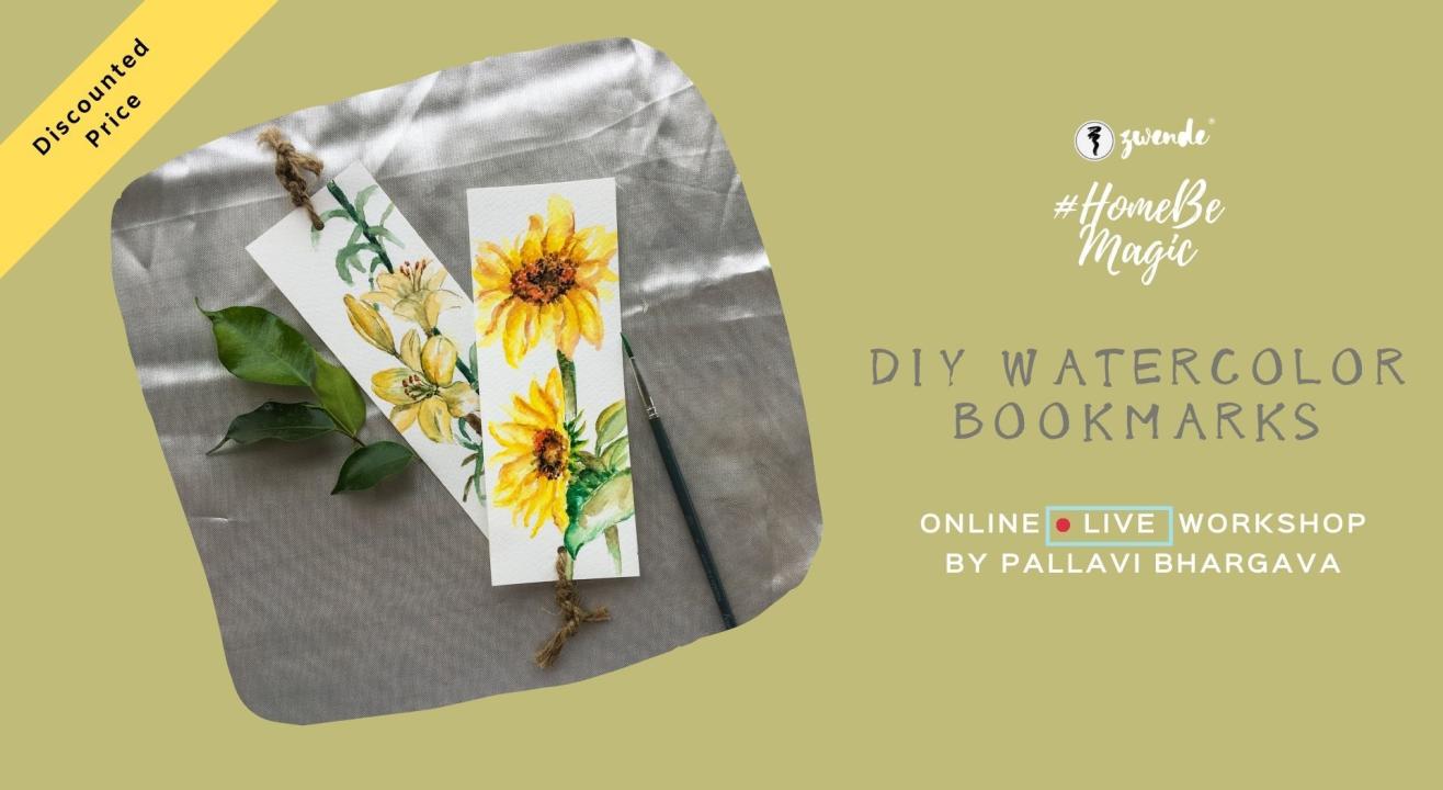 DIY Watercolor Bookmarks Online Live Workshop