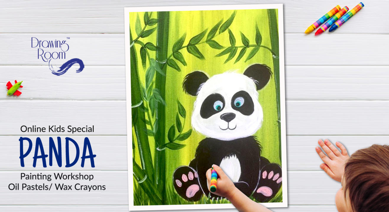 Online Kids Special Panda Painting Workshop by Drawing Room